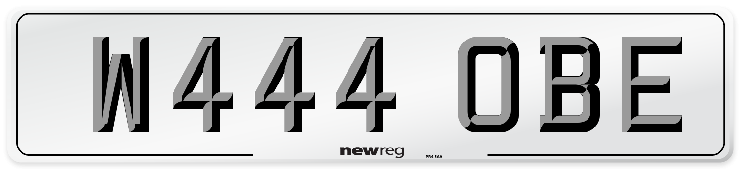 W444 OBE Number Plate from New Reg